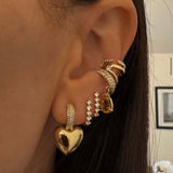 Diamond Puffy Heart Earrings