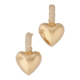 Diamond Puffy Heart Earrings