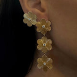 Diamond Fluted Flower Stud Earrings