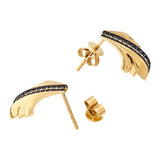 Diamond Blue Sapphire Scallop Earrings