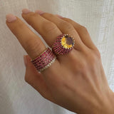 Citrine Pink Spinel Raised Ring