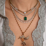 Emerald Gold Bezel Pendant