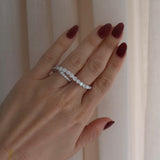Two Finger Diamond Wavy Ring