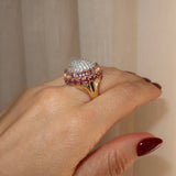 Pink Topaz and Diamond Dome Ring