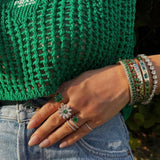 Diamond Emerald Heart Wrap Ring