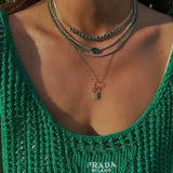Diamond Emerald Heart Tennis Necklace