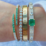 Emerald and Diamond Claw Bracelet