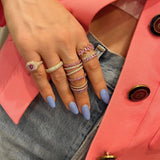 Diamond and Pink Sapphire Pinky Ring