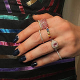 Diamond and Pink Sapphire Pinky Ring