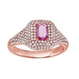 Diamond and Pink Sapphire Pinky Ring