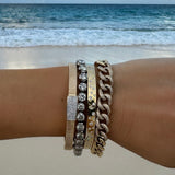 Puffy Diamond Link Chain Bracelet