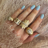 Puffy Diamond Baguette Illusion Ring