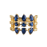 Kyanite Diamond Waffle Ring