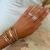 Double Band Topaz Pink Enamel Ring