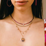 Ruby Tennis Diamond Pear Necklace
