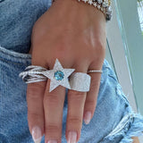 Topaz Diamond Star Ring