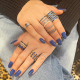 Kyanite and Diamond Double Band Ring