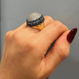 Blue Topaz and Diamond Dome Ring