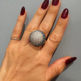 Blue Topaz and Diamond Dome Ring