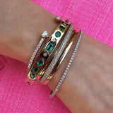 Emerald and Diamond Gypsy Bracelet