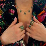 Tsavorite Diamond Leaf Necklace