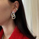 Diamond Double Teardrop Earrings