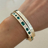 Emerald and Diamond Gypsy Bracelet