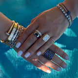 London Blue Topaz 3 Stone Gyspy Ring