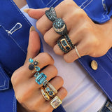 London Blue Topaz 3 Stone Gyspy Ring