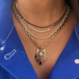 Diamond and Blue Sapphire Lion Pendant