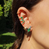 Diamond Emerald Hummingbird Earrings