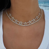 Diamond and Citrine Daisy String Necklace