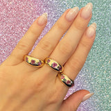 Pink Sapphire Heart Gypsy Ring