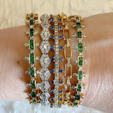 Diamond and Blue Sapphire Dot Bracelet