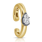Black Rhodium Set Pear Diamond Lower Ear Cuff