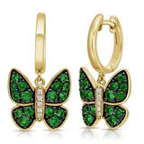 Emerald Butterfly Earrings