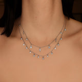 White Gold Diamond Star Shaker Necklace