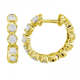 Diamond Crown Prong Hoop Earrings