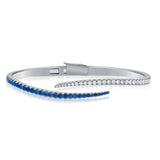 Blue Sapphire and Diamond Wave Bracelet