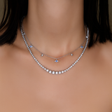 White Gold Diamond Evil Eye Shaker Necklace
