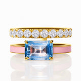 Double Band Topaz Pink Enamel Ring