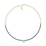 Blue Sapphire Pear Diamond Necklace