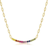 Rainbow Crescent Necklace