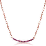 Pink Sapphire Crescent Necklace
