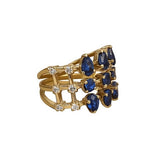 Kyanite Diamond Waffle Ring