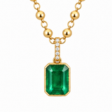 Emerald Gold Bezel Pendant