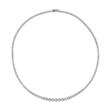 White Gold Graduated Diamond Buttercup Tennis Necklace