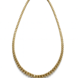 Graduated Bezel Emerald Cut Diamond Tennis Necklace