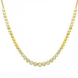 Graduated Bezel Diamond Disc Chain Necklace