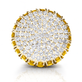 Diamond Disc Citrine Halo Ring